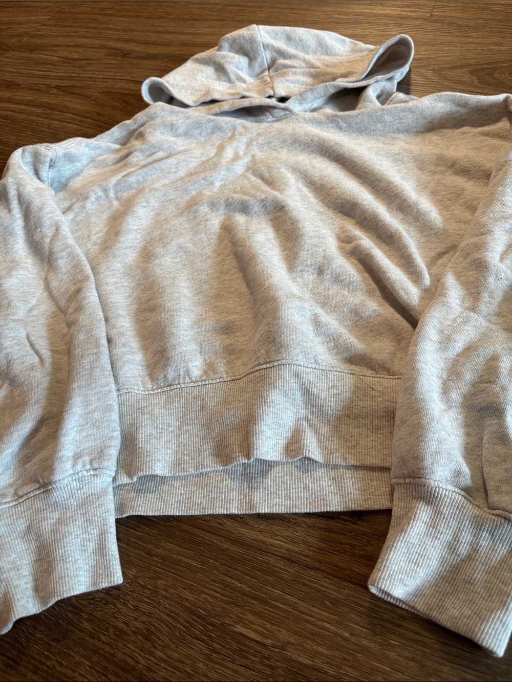 Old Navy Light Gray Cropped Hoodie women’s SMALL - Picture 2 of 6